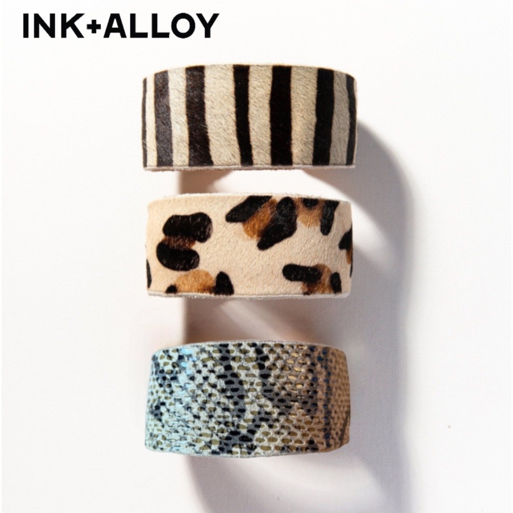 Ink + Alloy Natural Sage Snake Cuff